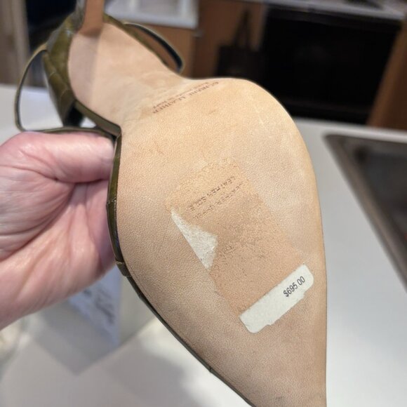 Manolo Blahnik Green “Snakeskin” Heels - Picture 7 of 13